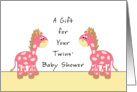 Twin Baby Shower Card-Pink Giraffes card