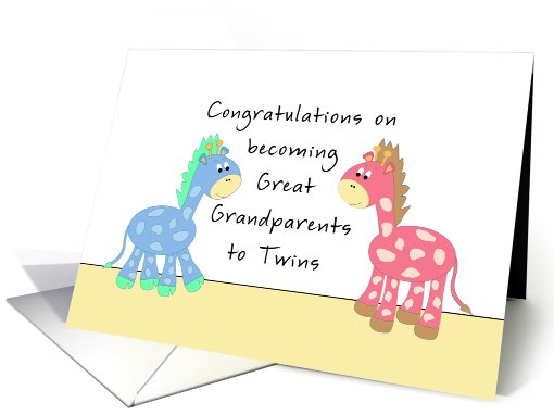 Congratulations Great Grandparents-Twins card (818694)
