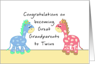 Congratulations Great Grandparents-Twins card