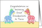Congratulations Great Grandparents-Twins card