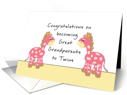 Congratulations Great Grandparents-Twin Girls card (818696)