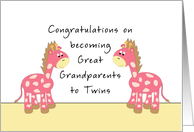 Congratulations Great Grandparents-Twin Girls card
