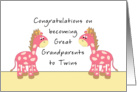 Congratulations Great Grandparents-Twin Girls card