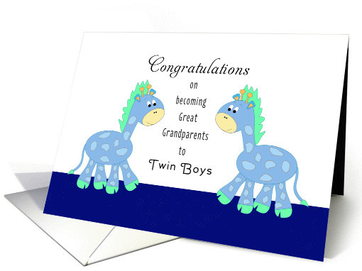 For Great Grandparents to Twin Boys Card-Great... (818698)