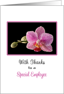 Employee Thank You Greeting Card with Purple Orchid card