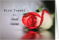 For Employee Thank You Greeting Card with Rose card