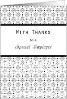 Employee Thank You Card-Retro Black and White card