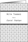 Employee Thank You Card-Retro Black and White card