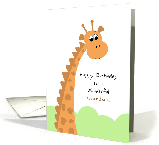 For Grandson Birthday Greeting Card with Giraffe card (820978)