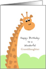 Giraffe Birthday Card for Granddaughter card