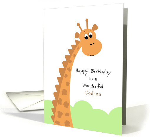 For Godson Birthday Greeting Card with Giraffe card (820981)