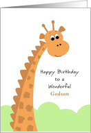 For Godson Birthday Greeting Card with Giraffe card