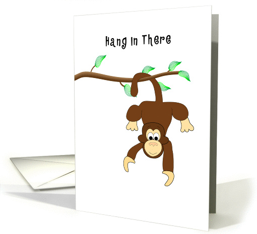 Get Well Feel Better Greeting Card Monkey Hanging from Branch card