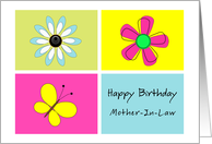 Mother-In-Law Birthday Card, Butterfly, Flowers card