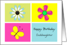 Goddaughter Birthday Card, Butterfly, Flowers card