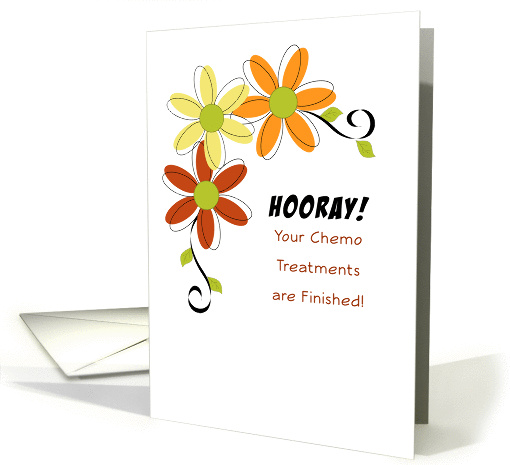 Last Round of Chemo Greeting Card-Orange Flowers-Hooray card (828305)