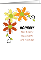 Last Round of Chemo Greeting Card-Orange Flowers-Hooray card