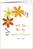 Matron of Honor Request-Three Autumn Flowers card