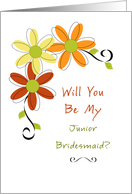 For Junior Bridesmaid-Be My Junior Bridesmaid-Three Autumn Flowers card