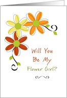 Flower Girl Request-Three Autumn Flowers card