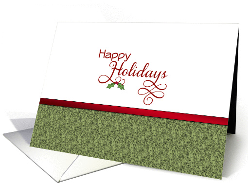 Business Christmas Greeting Card-Happy Holidays-Holly and Berries card