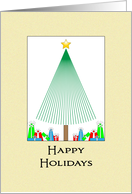 Happy Holidays Christmas Greeting Card with Tree and Presents card