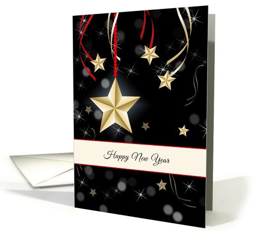 Happy New Year Card-Gold Star Look card (828783)