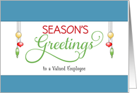 For Employee Christmas Greeting Card with Ornaments card