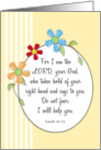 Religious Encouragement Card-Isaiah 41:13-Oval Flower Border card