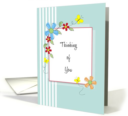 Thinking of You Card-Flowers-Butterflies card (831408)
