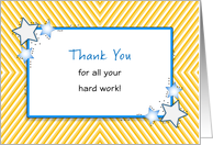 Employee Thank You Greeting Card-Stars over Abstract Striped Backgroun card