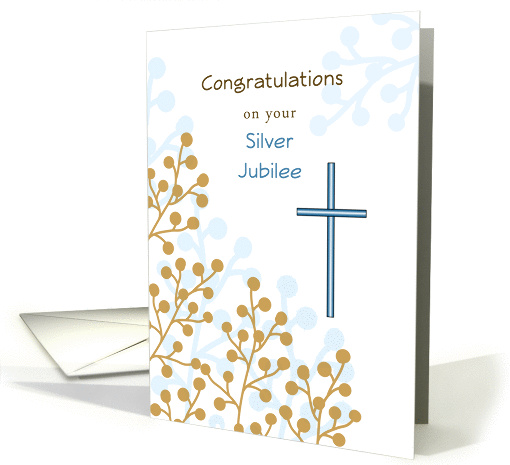  Silver  Jubilee  Greeting Card  25th Anniversary  Religious 