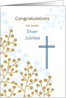 Silver Jubilee Greeting Card-25th Anniversary Religious Life-Cross card