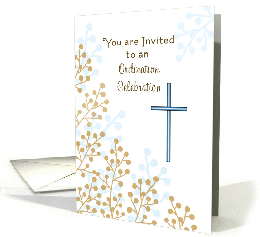 Ordination Party Invitation Greeting Card with Cross card (834860)