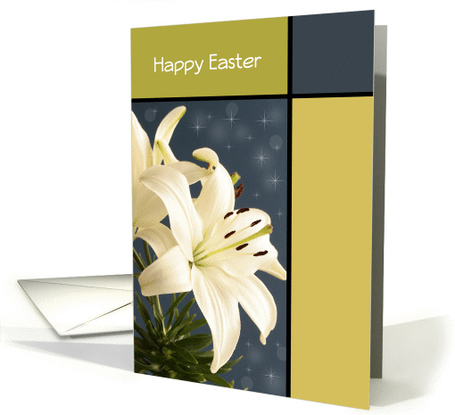 Happy Easter Card with White Lilies card (835395)