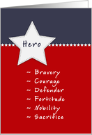 Patriotic Hero Greeting Card-Blank Note Card