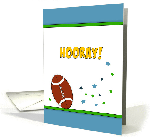 Football Themed Last Radiation Treatment Card-Hooray & Stars card