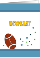 Football Themed Last Radiation Treatment Card-Hooray & Stars card