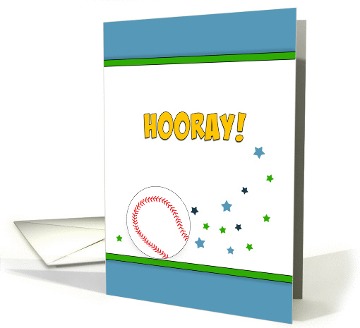 Hooray-Last Radiation Treatment Greeting Card-Baseball-Sports card