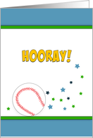Hooray-Last Radiation Treatment Greeting Card-Baseball-Sports card