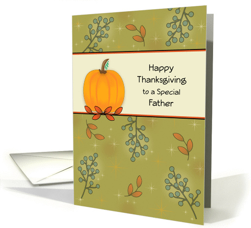 Father/Dad Thanksgiving Greeting Card-Pumpkin and Leaves card (836350)