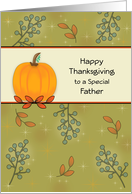 Father/Dad Thanksgiving Greeting Card-Pumpkin and Leaves card