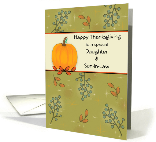 Daughter and Son-In-Law Thanksgiving Greeting Card-Pumpkin... (836361)