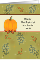 Uncle Thanksgiving Greeting Card-Pumpkin and Leaves card