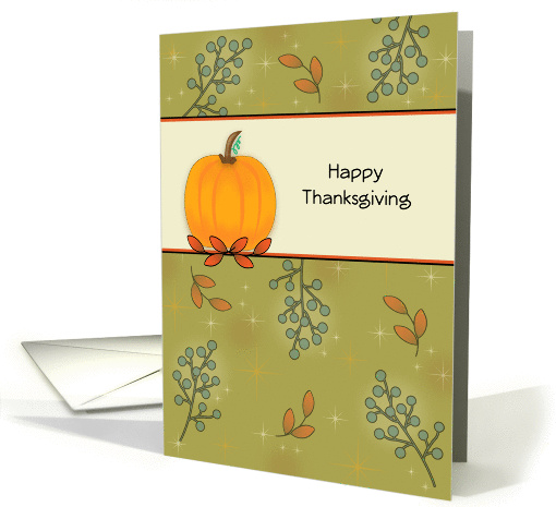 General Thanksgiving Greeting Card-Pumpkin and Leaves card (836370)