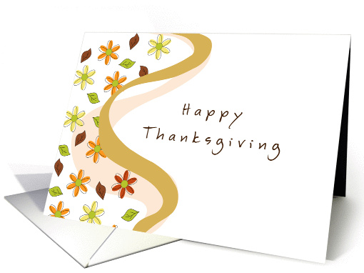 Business Happy Thanksgiving Greeting Card with Flower Design card