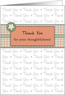Retro Thank You for Your Thoughtfulness Card