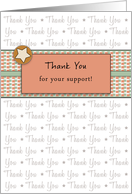 Retro Thank You for Your Support Card