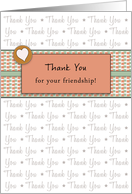 Retro Thank You for your Friendship Card