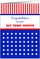 Basic Training Graduation Greeting Card-Patriotic-Stars- Stripes card